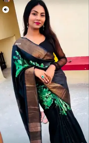 Pure Handloom Tussar Silk Saree with Hand Block & Digital Print – Silk Mark